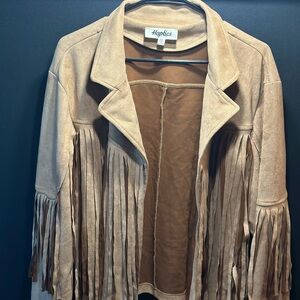 Haptics Plus Size Fringe Jacket Western Wear